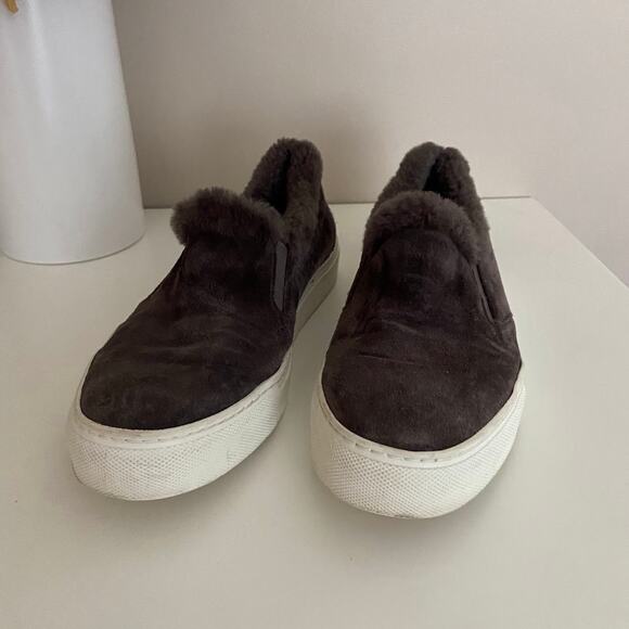 M. Gemi Italy The Cerchio Shearling Shoe Women's US 8 Grey Suede Sneakers - Picture 1 of 10